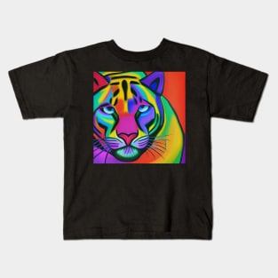 Panther Rainbow Painting Kids T-Shirt